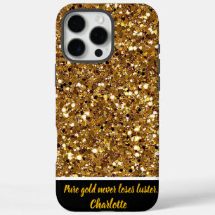 Glinsterende gouden confetti in viering iPhone 16 pro max hoesje