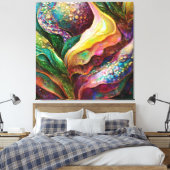 Glinsterende gouden en Abstracte texturen Canvas Afdruk (Insitu (Slaapkamer))