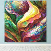 Glinsterende gouden en Abstracte texturen Canvas Afdruk (Insitu (Houten vloer))