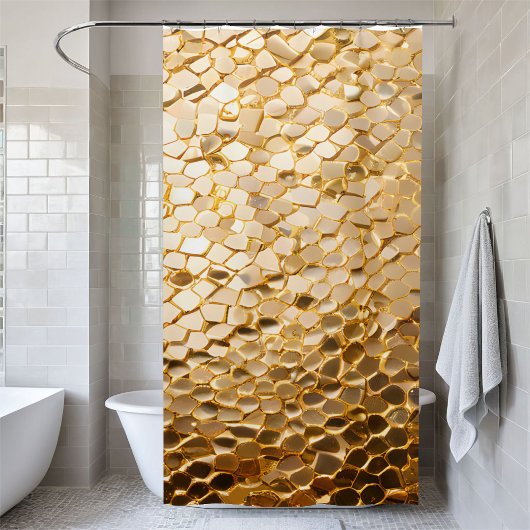 Glinsterende gouden en zwarte Sequin Douchegordijn