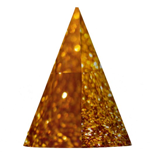 Glinsterende gouden glitter patroon feesthoedjes (Achterkant)