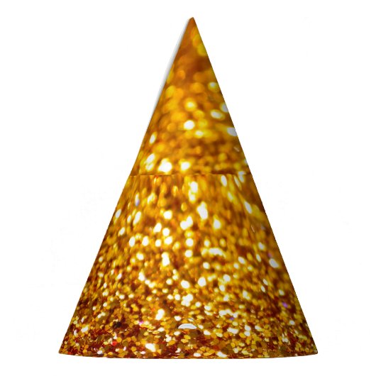 Glinsterende gouden glitter patroon feesthoedjes (Links)