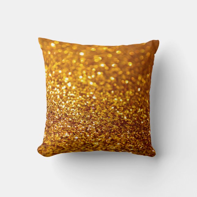 Glinsterende gouden glitter patroon kussen (Voorkant)