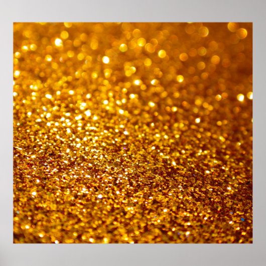Glinsterende gouden glitter patroon poster (Voorkant)