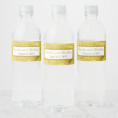 Glinsterende gouden glittertextuur waterfles etiket (Flessen)