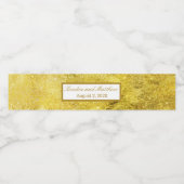 Glinsterende gouden glittertextuur waterfles etiket (Enkel label)