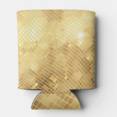 Glinsterende Gouden Golven: Mozaïek Textuur Blikjeskoeler (Achterkant)