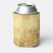 Glinsterende Gouden Golven: Mozaïek Textuur Blikjeskoeler (Blikje Achterkant)