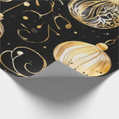 Glinsterende gouden kerstbal inpakpapier (Hoek)