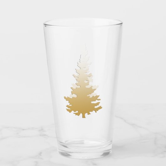 Glinsterende Gouden Kerstboom Glas (Voorkant)