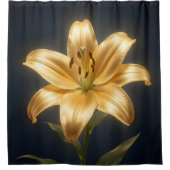 Glinsterende gouden leliebloem douchegordijn (Voorkant)