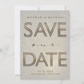 glinsterende gouden letters fabulous Save the Date Kaart (Voorkant)