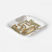 Glinsterende Gouden Luxe Elegantie 50e Verjaardag Papieren Bordje (Gebogen)