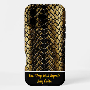 Glinsterende gouden slangenhuiden iPhone 16 pro max hoesje