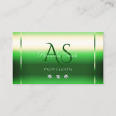 Glinsterende Grass Green Sparkle Diamonds Initiale Visitekaartje (Voorkant)