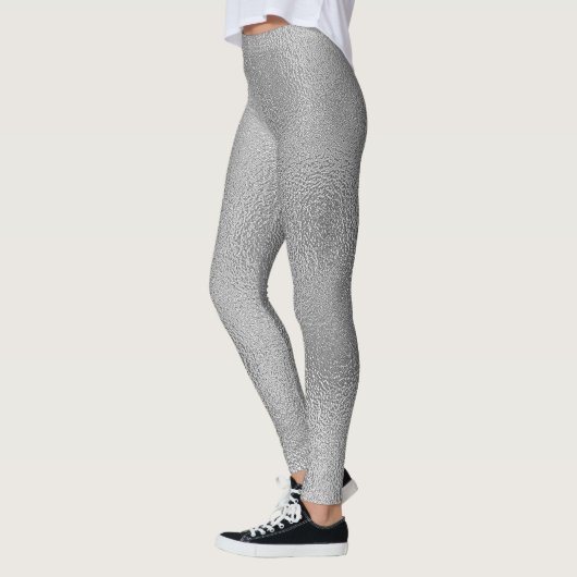Glinsterende Grijs Glas Ontwerp Leggings (Links)