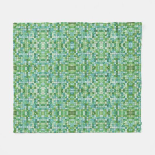 Glinsterende groene geruite fleece deken (Voorkant (Horizontaal))