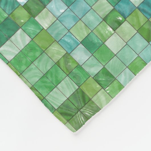 Glinsterende groene geruite fleece deken (Hoek)