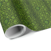 Glinsterende groene ingewikkelde bloemenkunst patr cadeaupapier (Rol Hoek)