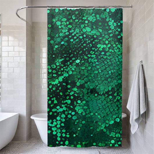 Glinsterende groene Sequin Douchegordijn