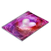 Glinsterende hart magenta notitieboek (Linkerzijde)