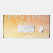 Glinsterende Harten Gele Perzik Bureau Mat (Keyboard & Muis)