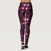 Glinsterende harten patroon 01 leggings (Achterkant)