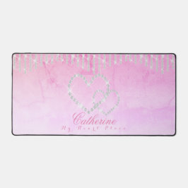 Glinsterende harten rustieke Paarse Bureaumat