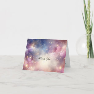 Glinsterende hemelse Stardust Skies bruiloft Bedankkaart