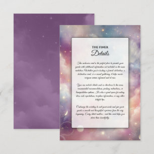Glinsterende hemelse Stardust Skies bruiloft Informatiekaartje