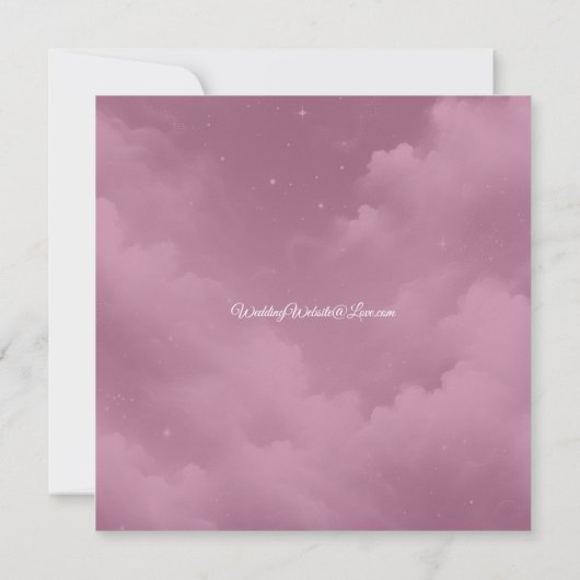 Glinsterende hemelse Stardust Skies bruiloft Kaart (Achterkant)