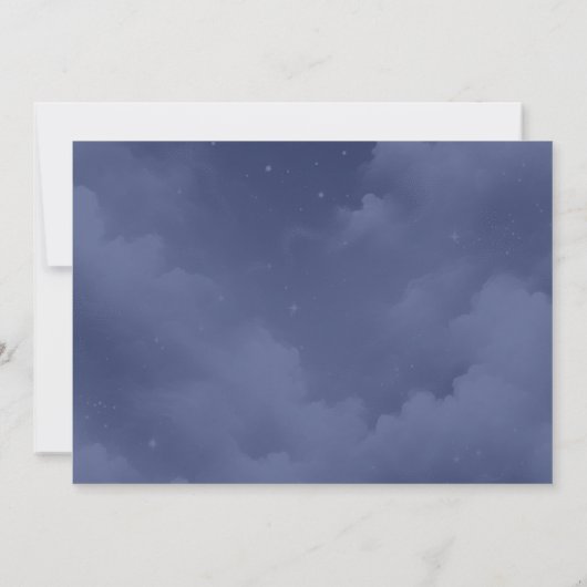 Glinsterende hemelse Stardust Skies bruiloft Save The Date (Achterkant)