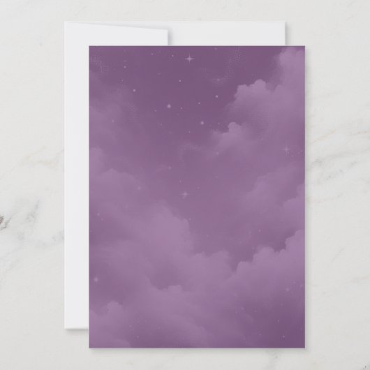 Glinsterende hemelse Stardust Skies bruiloft Save The Date (Achterkant)