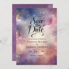 Glinsterende hemelse Stardust Skies bruiloft Save The Date