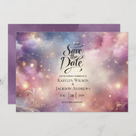 Glinsterende hemelse Stardust Skies bruiloft Save The Date