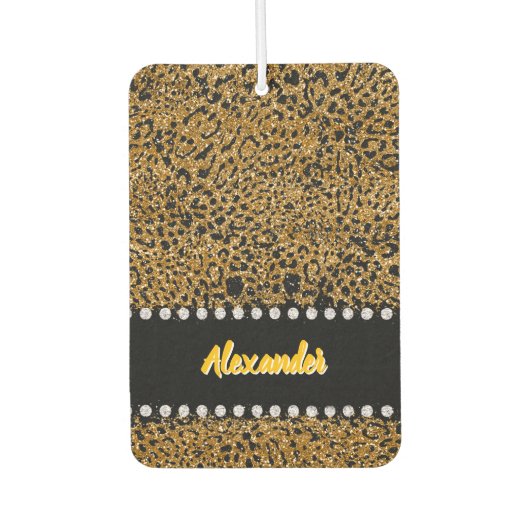Glinsterende Jaguar print met gedurfde juwelen acc Luchtverfrisser (Voorkant)