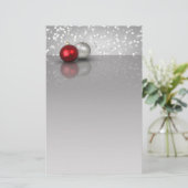 Glinsterende kerstversieringen - briefpapier (Staand voorkant)