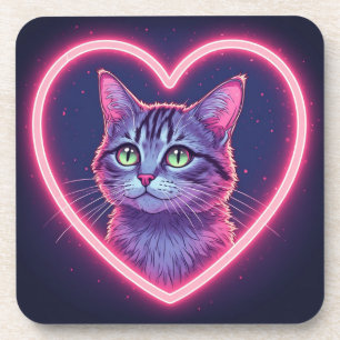 Glinsterende Kittie Liefde Kunst   Romantisch Gesc Bier Onderzetter