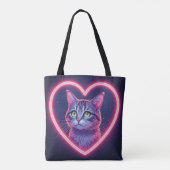 Glinsterende Kitty Liefdeskunst | Romantisch Gesch Tote Bag (Achterkant)