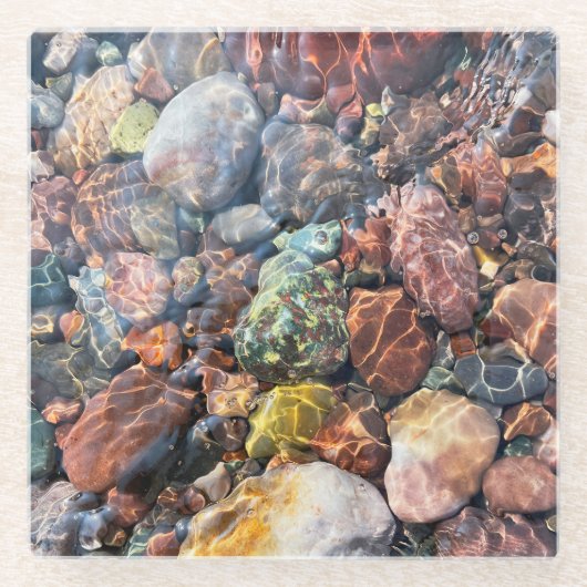 Glinsterende kleur glazen onderzetter (Voorkant)