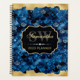 Glinsterende Koningsblauwe Zeemeermin Schubben Mon Planner