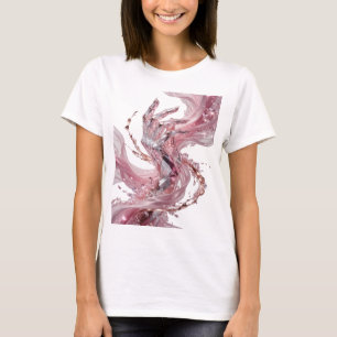 GLINSTERENDE KRISTALLEN HAND MET ROZE VLOEISTOF EN T-SHIRT
