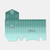 Glinsterende Kroon Luxe Aqua Bedankdoosjes (Uitgevouwen)