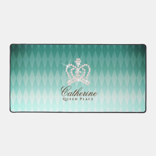 Glinsterende Kroon Luxe Aqua Bureaumat (Voorkant)