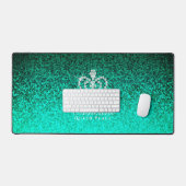 Glinsterende Kroon Luxe Aqua Bureaumat (Keyboard & Muis)