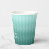 Glinsterende Kroon Luxe Aqua Papieren Bekers (Links)