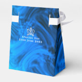 Glinsterende Kroon Luxe Blauw Aqua Bedankdoosjes (Achterkant)