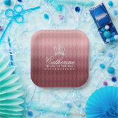 Glinsterende kroon luxe bruin papieren bordje (Feest)