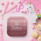 Glinsterende kroon luxe bruin papieren bordje (Feest)