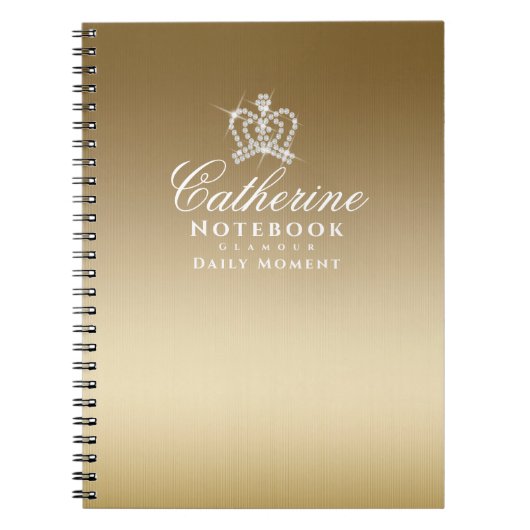 Glinsterende kroon Metallic goud Notitieboek (Voorkant)